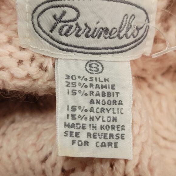 Light Pink Vintage Silk and Angora Blend Sweater Size Small - Picture 3 of 3